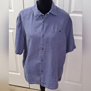 Bruno Pure Linen Button Up Shirt   Size L